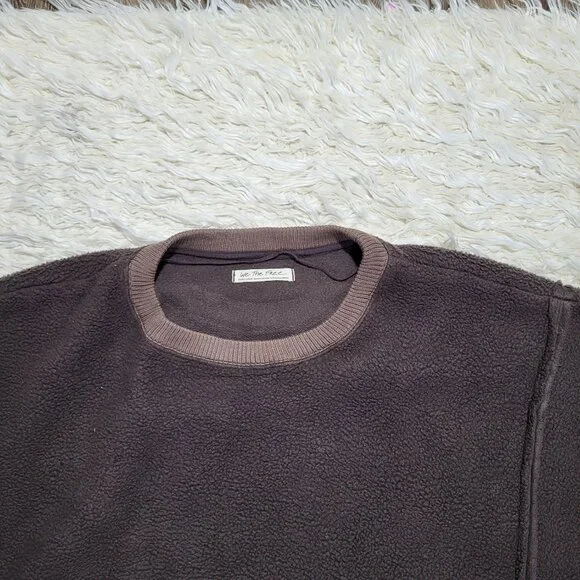Free People Cozy Camden Sweatshirt Pullover We The Free Fuzzy Brown Walnut XL - Picture 5 of 13